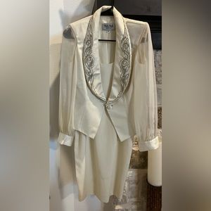 Beige Dress and Suit Jacket